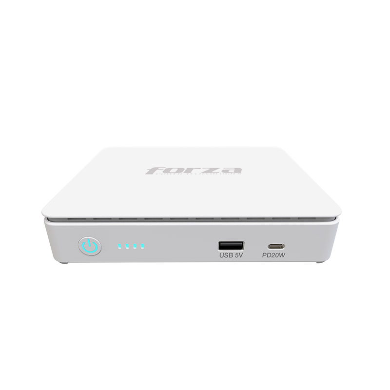 UPS PoE y banco de energía USB-C con batería de litio de 35W y salidas de 5/9/12/15/24V CC