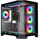 Gabinete gamer xzeal x-tron mid tower atx xzgaxt1b panel der. vidrio + metal 2xusb1.0+1xusd3. +3.5 mm+4 argb -