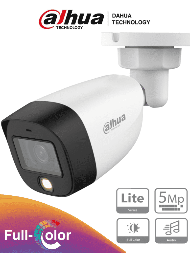 Dahua hac-hfw1509cn-a-led - camara bullet full color de 5 megapixeles/ lente de 2.8 mm/ 112 grados de apertura/ microfono integr
