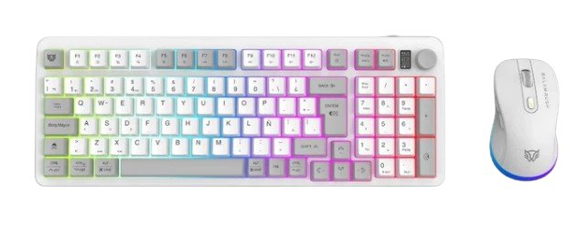 Kit Gamer de Teclado y Mouse Balam Rush Squad Conquest Pro KG525, Inalámbrico, RF Inalámbrico/Bluetooth, Blanco