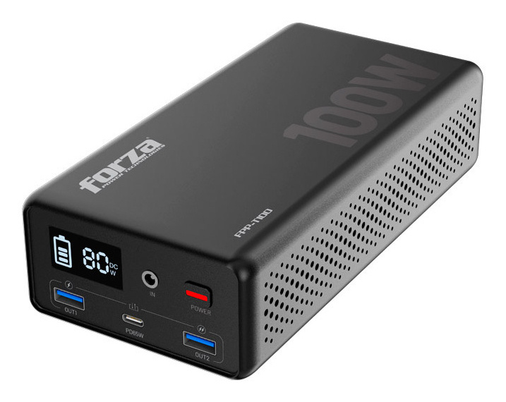 Forza Power Technologies Estación de Carga FPP-T100, 100W, 80Wh, 2 x USB-A, 1 x USB-C, 1 Salida