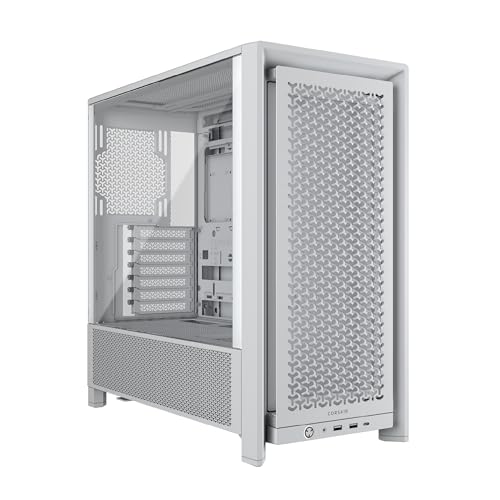 Gabinete corsair cc-9011291-ww 4000d frame blanco cristal templado med-torre sin fuente