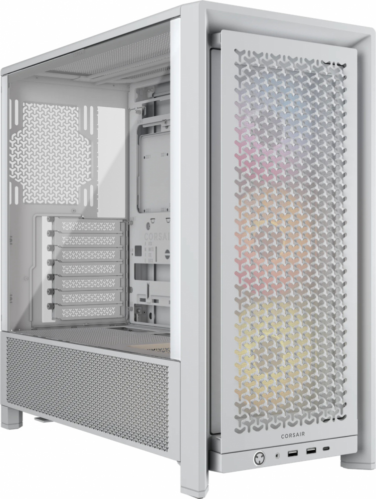 Gabinete Corsair FRAME 4000D RS ARGB, Midi-Tower, ATX/EATX/Micro-ATX/Mini-ITX, USB 3.0, sin Fuente, 3 Ventiladores Instalados, Blanco