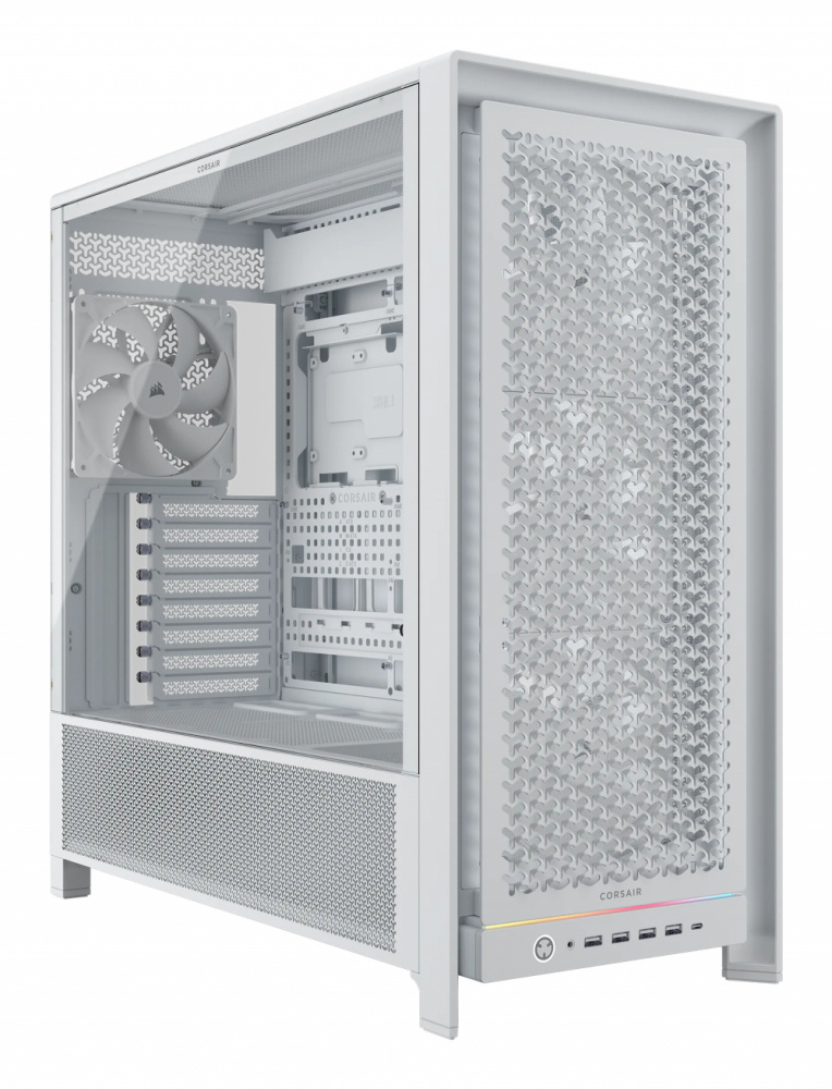 Gabinete Corsair FRAME 5000D RS, Midi-Tower, ATX/EATX/Micro-ATX/Mini-ITX, USB 3.0, sin Fuente, 4 Ventiladores Instalados, Blanco