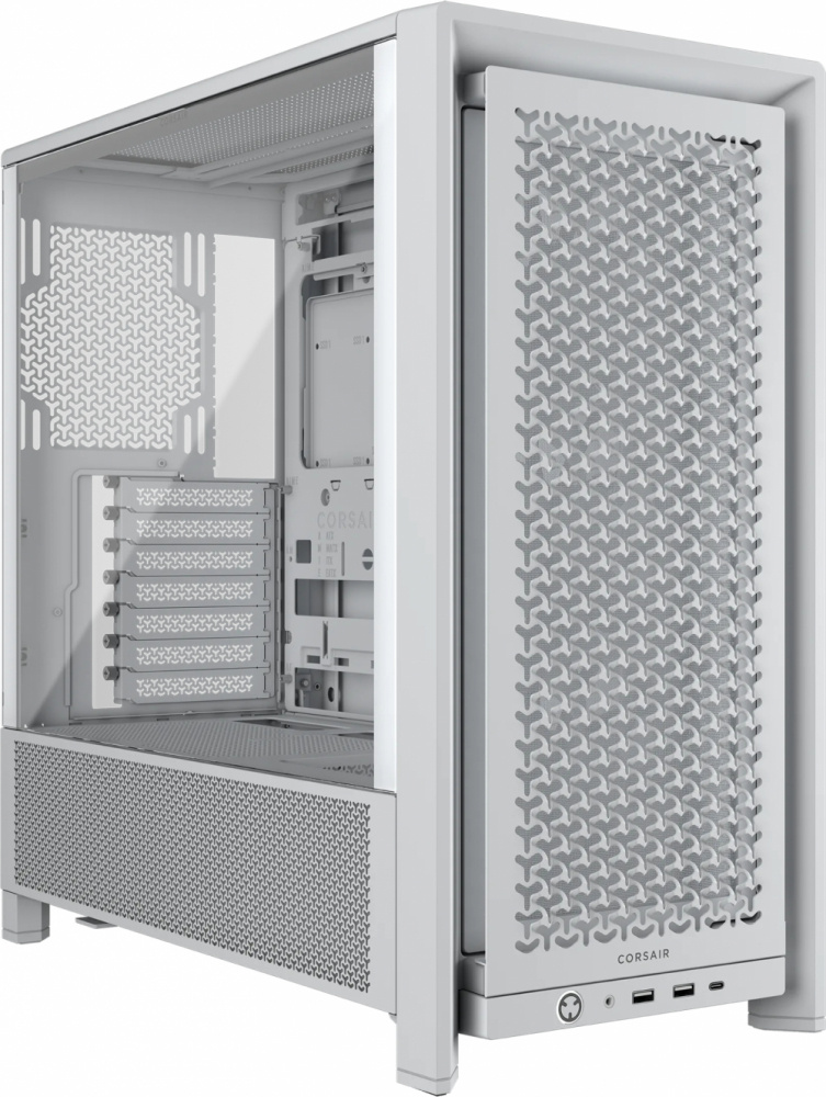 Gabinete Corsair 4000D RS, Midi-Tower, ATX/EATX/Micro-ATX/Mini-ITX, USB 3.0, sin Fuente, 3 Ventiladores Instalados, Blanco