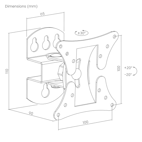 Soporte monitor manhattan p/1 monitor 13 a 32 pared articulado