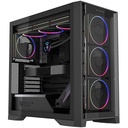Gabinete gamer balam rush carbono polar twin mate 9900, media torre, atx/micro-atx/mini-itx, 5x vent., negro