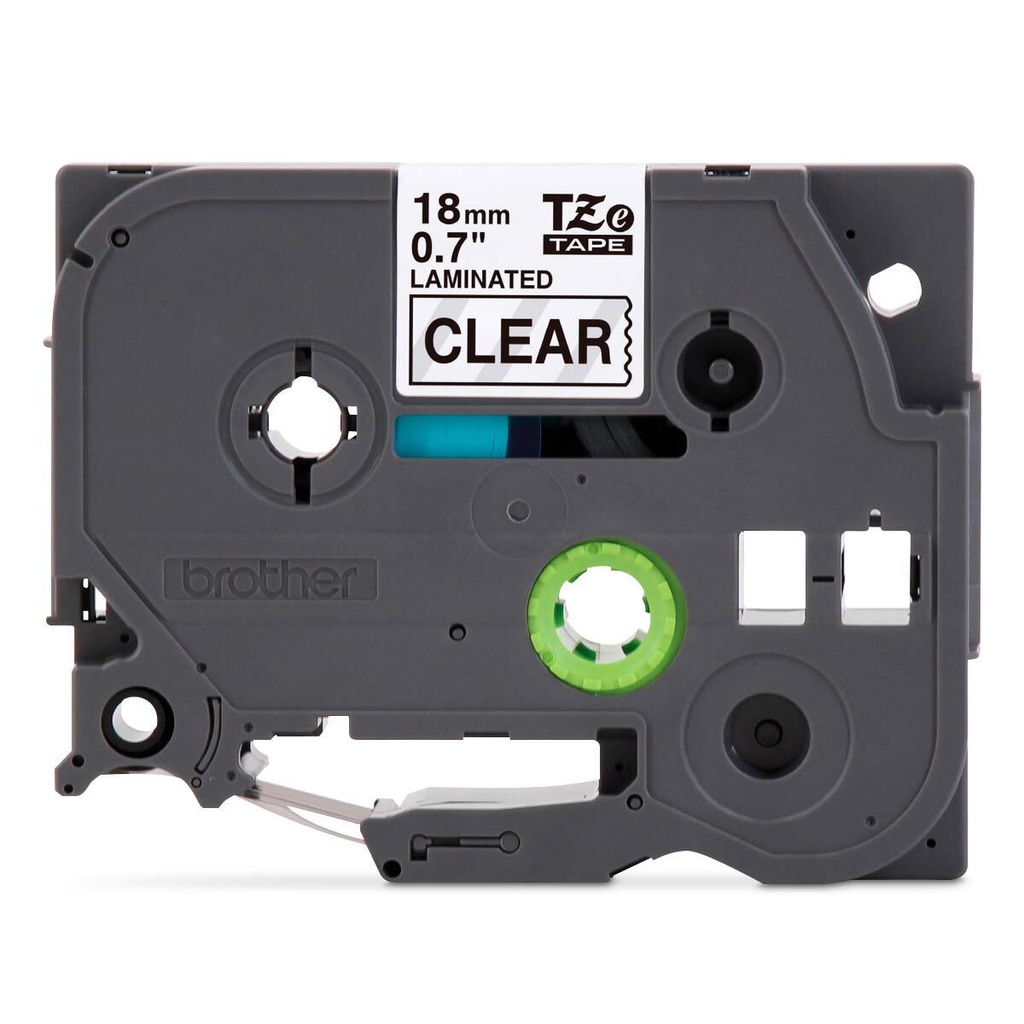 Cinta Térmica Directa Brother TZE141G Negro sobre Transparente 18 mmx8 m