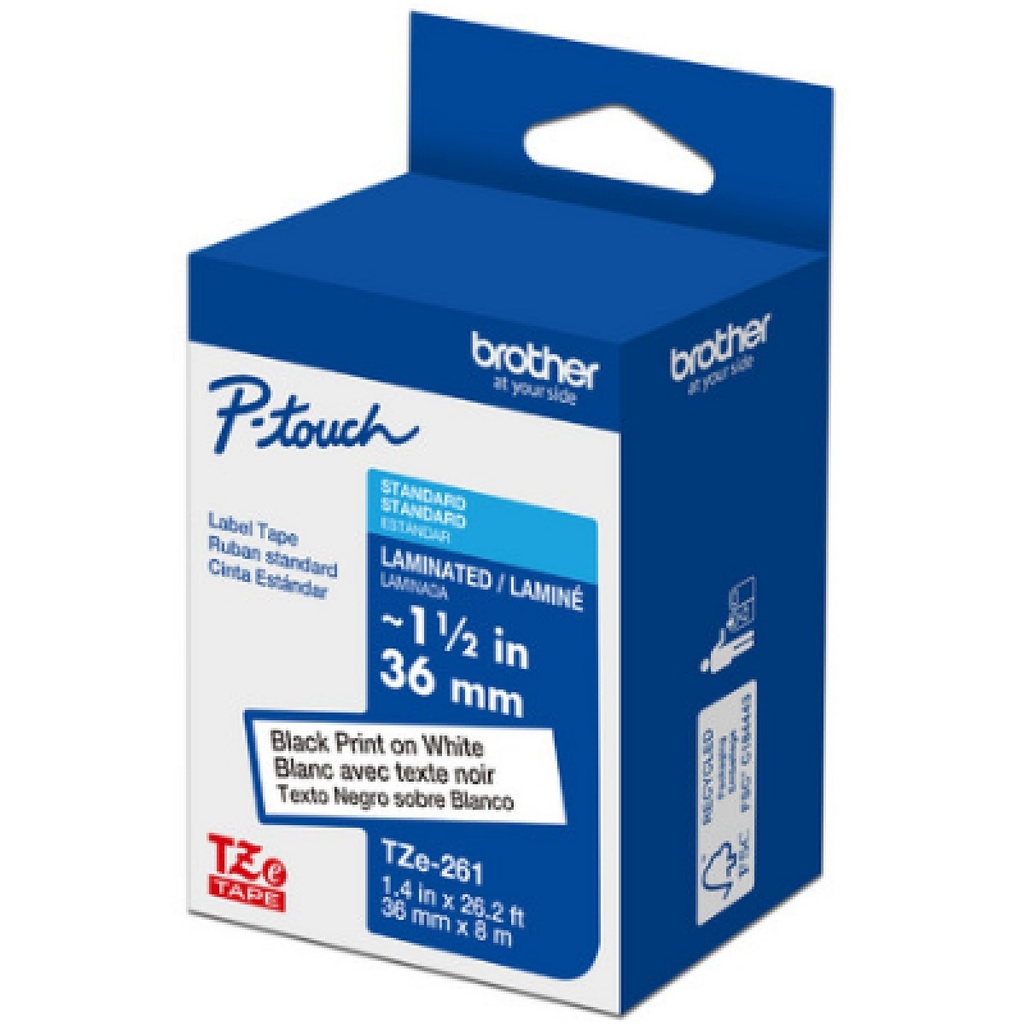 Cinta Termica Brother TZE261G Negro sobre Blanco 36mm x 8 Metros