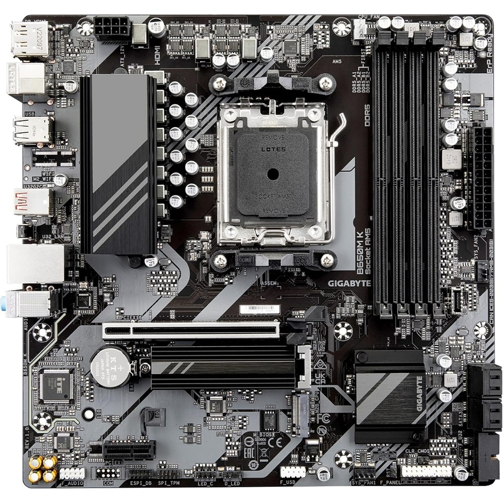 Tarjeta Madre Gigabyte B650M K Micro-ATX AM5 AMD B650 128GB DDR5 HDMI/DP para AMD 