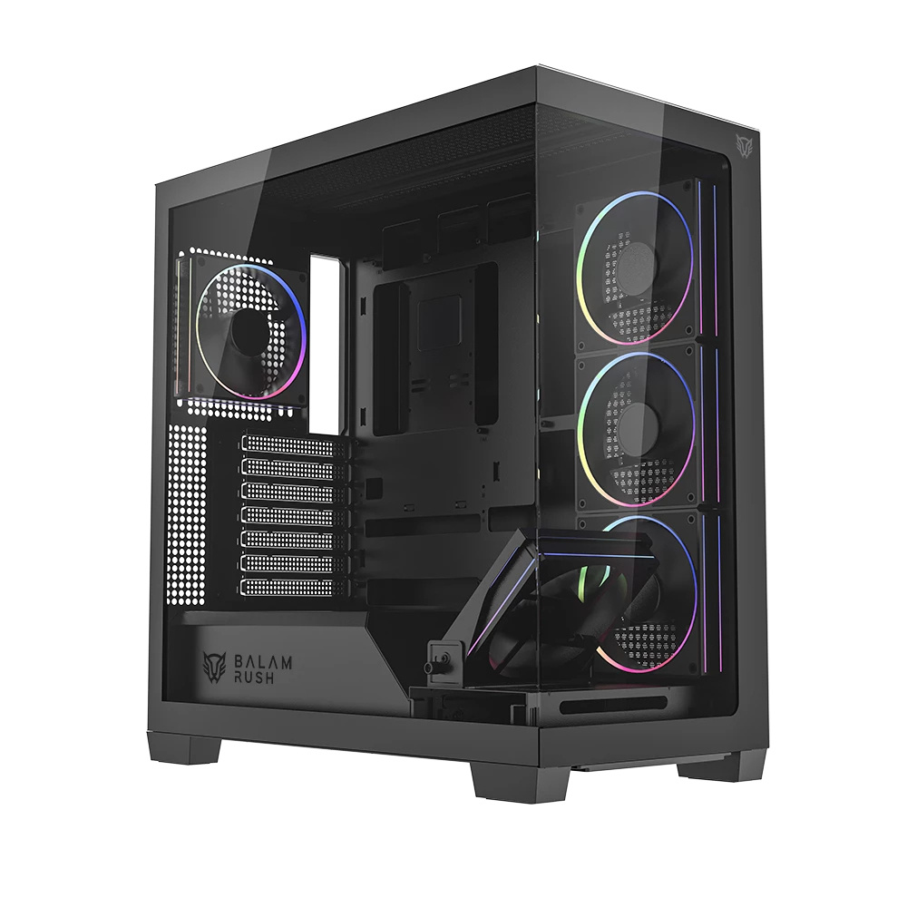 Gabinete Balam Rush Tank Polar 7900, Midi-Tower, ATX/Micro-ATX/Mini-ITX, USB 2.0/3.0, sin Fuente, 5 Ventiladores Instalados, Negro