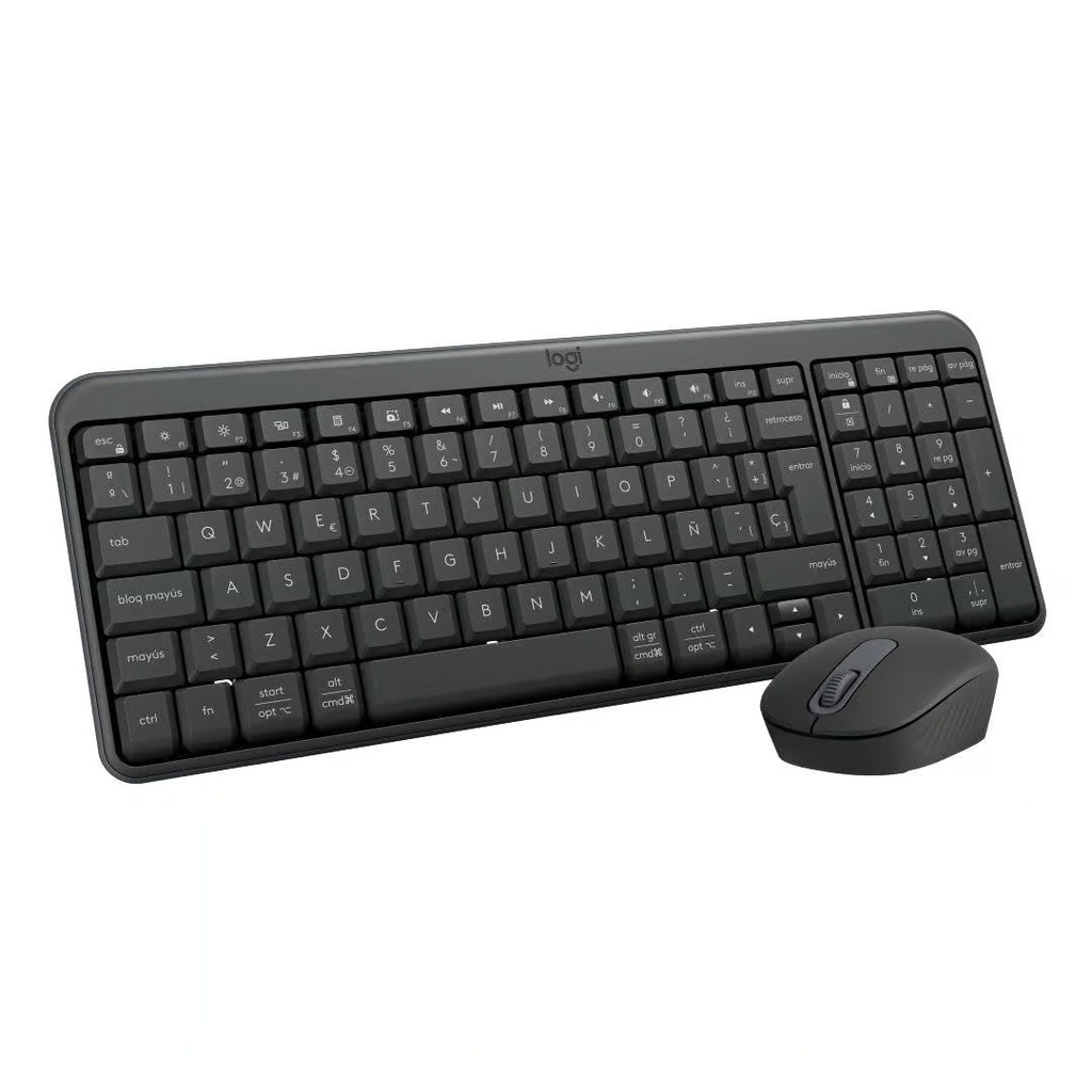 Kit de Teclado y Mouse Logitech MK250 Compact, Inalámbrico, Bluetooth, Gris, Español