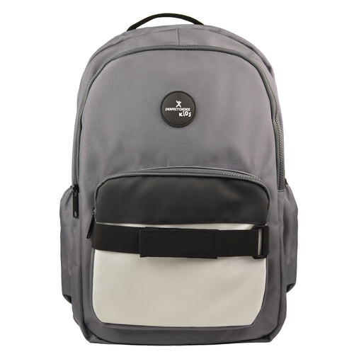 Mochila Escolar Para Niños - Percfect Choice - Modelo Loopy Color Gris - PC-085201