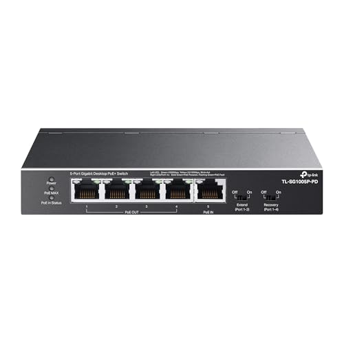 Switch omada smart de 5 puertos gigabit - 1 entrada poe++ y 4 salidas poe+ para exterior