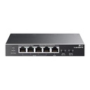 Switch omada smart de 5 puertos gigabit - 1 entrada poe++ y 4 salidas poe+ para exterior