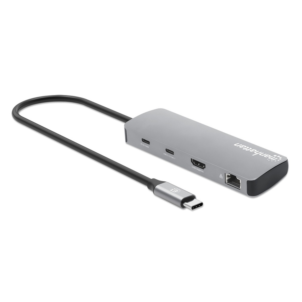 Docking Station Manhattan 190459 USB-C - 2x USB C 3.0 3x USB A 3.0 1x HDMI 1x RJ-45 MicroSD/SD