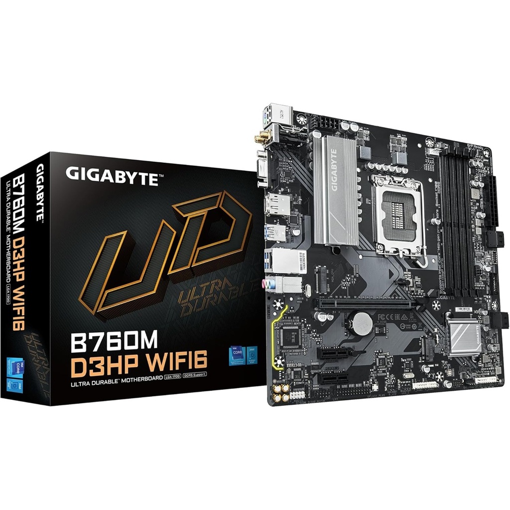 Tarjeta Madre Gigabyte B760M D3HP Wifi6 LGA 1700 4 DDR5-SDRAM Micro ATX Wifi