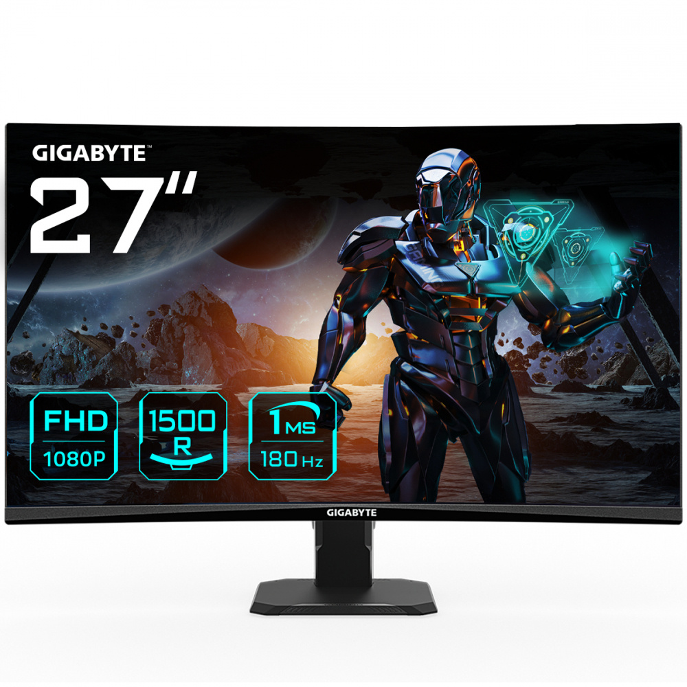 Monitor Gamer Curvo Gigabyte GS27FC LCD 27", 1920x1080 Full HD, FreeSync, 180Hz, HDMI/DisplayPort, Negro