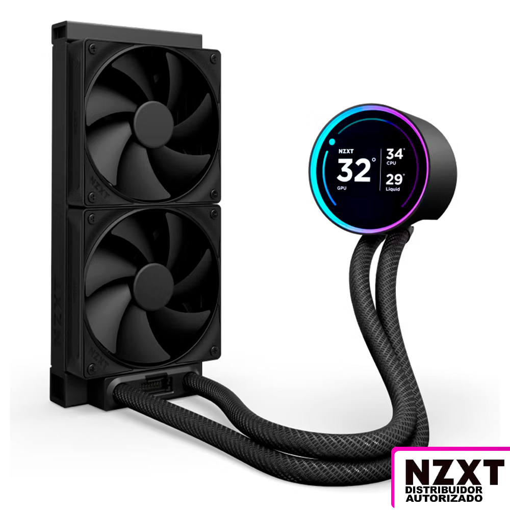 Enfriamiento Liquido NZXT Kraken Elite 240 / 240mm / 1,200-2,800 ± 300RPM / Negro / Versión 2024 / RL-KN24E-B2 / 2024H7