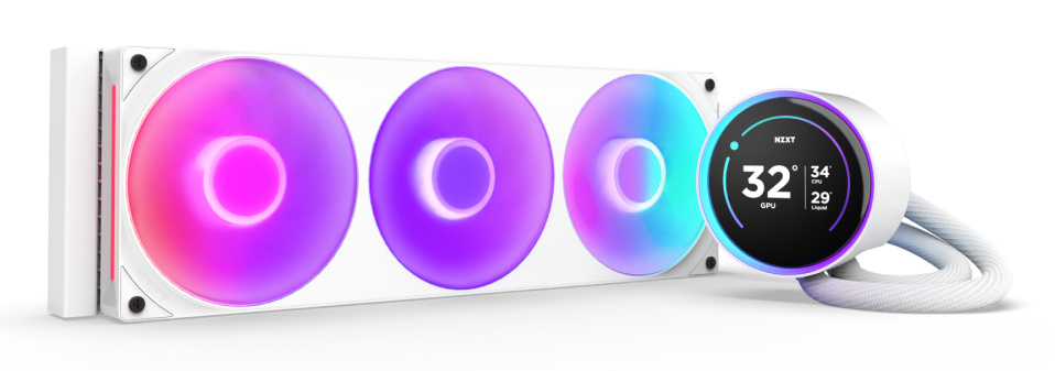 NZXT Kraken Elite 360 RGB V2 Enfriamiento Líquido para CPU, 3x 120mm, hasta 2400RPM, Blanco