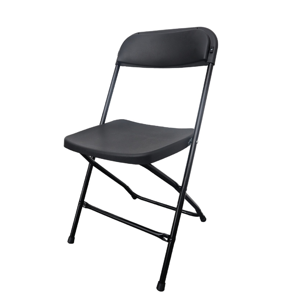 Caja 5 sillas negras plegables modamob reforzadas, 47cmx45cmx82cm, tubo 19mm, hasta 120kg