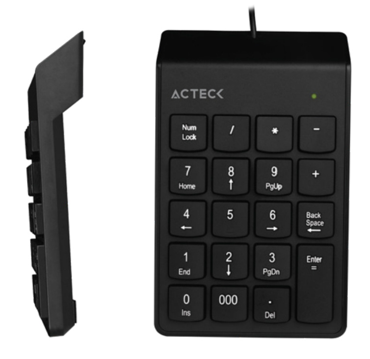 Acteck Teclado Numérico TN220, Alámbrico, USB, Negro