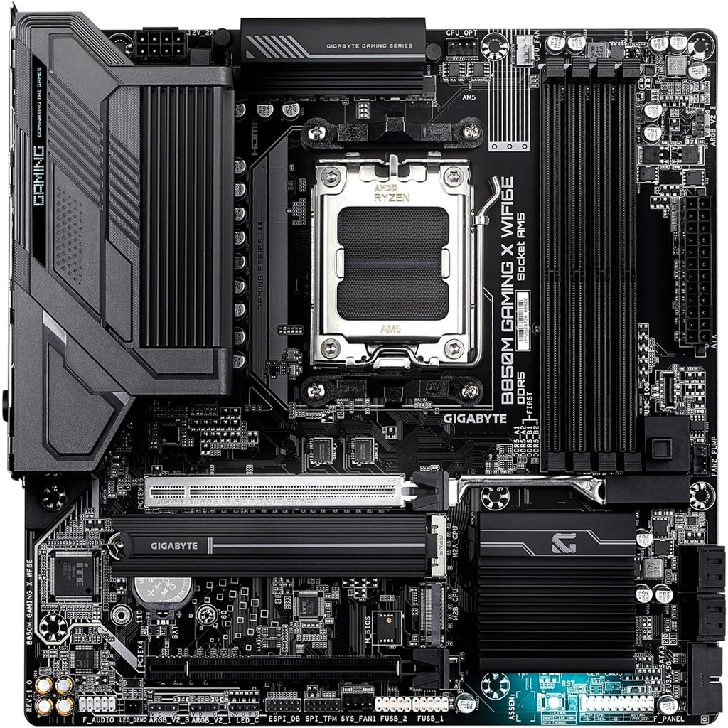 Tarjeta Madre Gigabyte B850M GAMING X WIFI6E Micro-ATX AM5 AMD B850 256GB DDR5 HDMI/DP para AMD