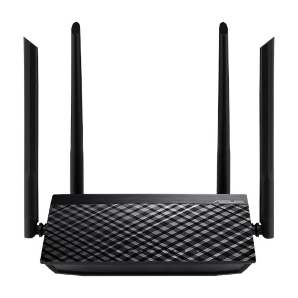 Router ASUS de Banda Dual Firewall RT-AC1200 V2 AC1200 Para Gaming Inalámbrico 867Mbit/s 5x RJ-45 2.4/5GHz con 4 Antenas Externas de 5dBi