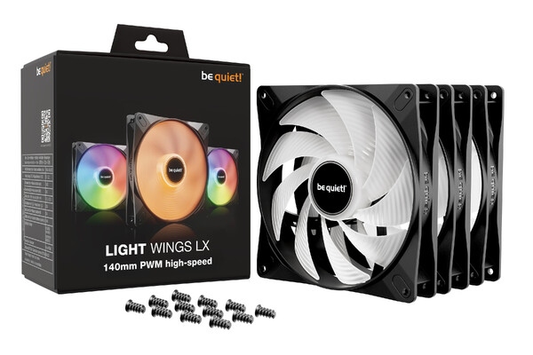 Ventilador be quiet! Light Wings LX BL130 | 140mm | Kit de 3 | PWM High-Speed | 1800 RPM | ARGB