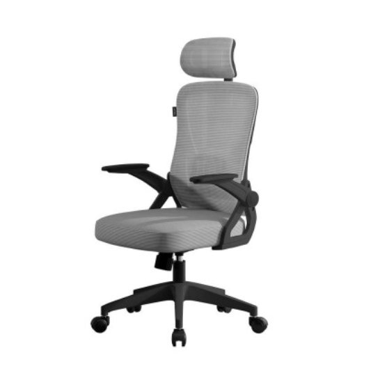 Acteck Silla Flux Core EC303HR, Respaldo de malla, Reposabrazos Abatible, Gris