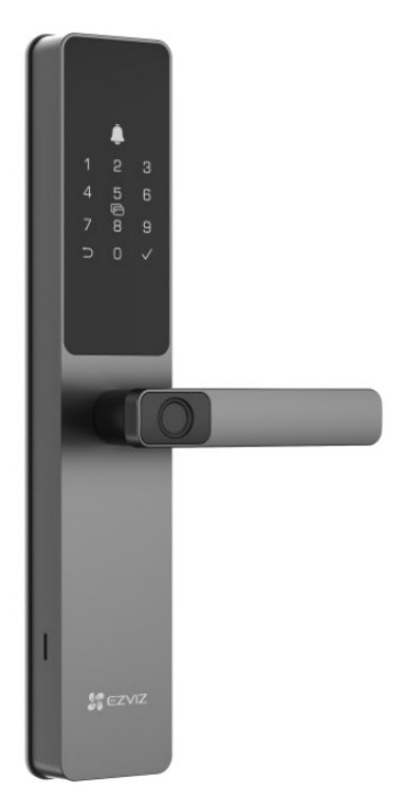Ezviz Cerradura Inteligente con Teclado Touch DL05, Código, Lector de huellas/Llave/Tarjeta RF, Negro/Gris, Compatible con iOS/Android