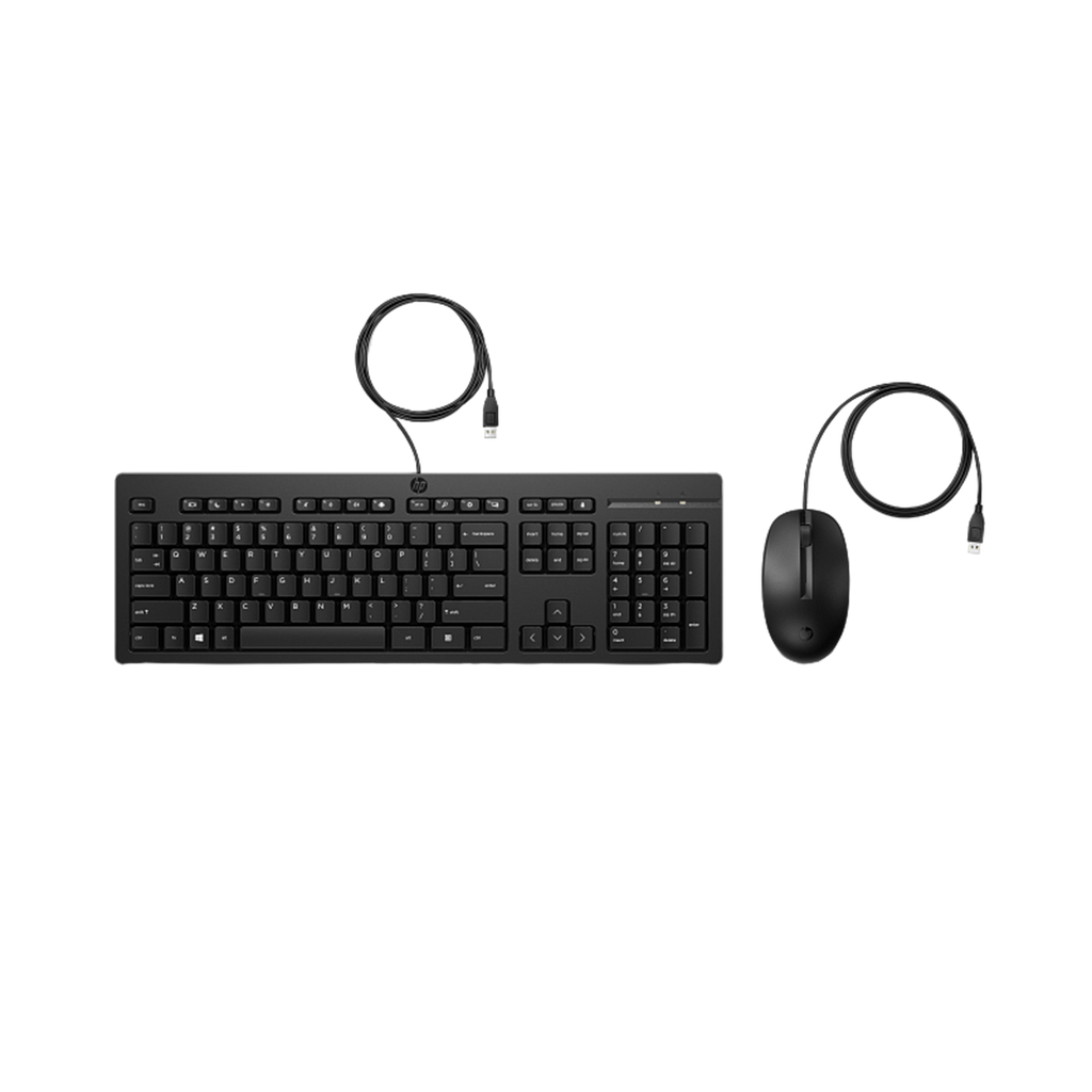 Kit de Teclado y Mouse HP 225 Membrana Alámbrico USB Inglés