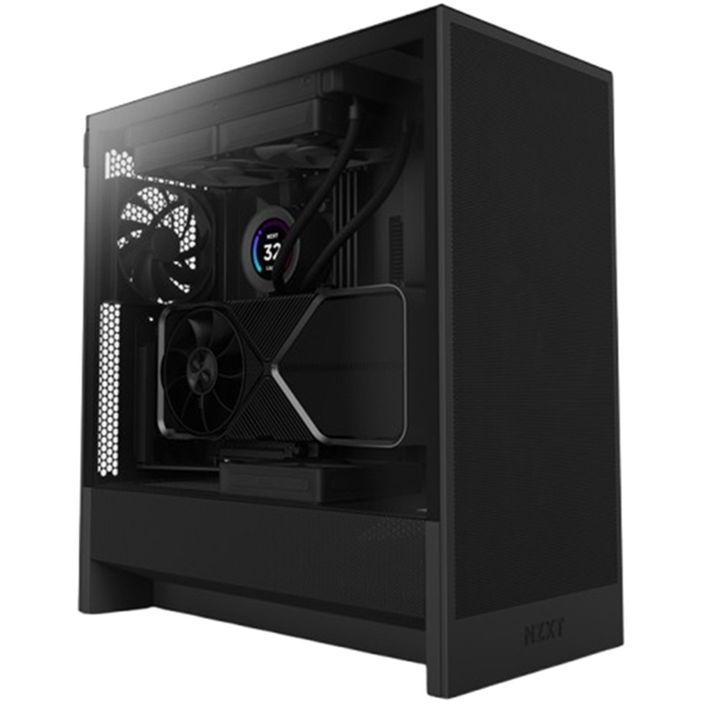 Gabinete NZXT H5 Flow Midi-Tower ATX/Micro-ATX/Mini-ITX USB 3.0 sin Fuente 2 Ventiladores Instalados