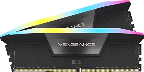 Memoria dimm ddr5 corsair cmh16gx5m2b5200c40 16gb 5200mt/s 2x8gb vengeance rgb negro 1.25