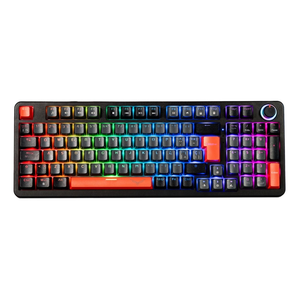 Teclado Gamer Mecánico Naceb NA-0972G LED RGB Cherry MX Brown Alámbrico USB Español