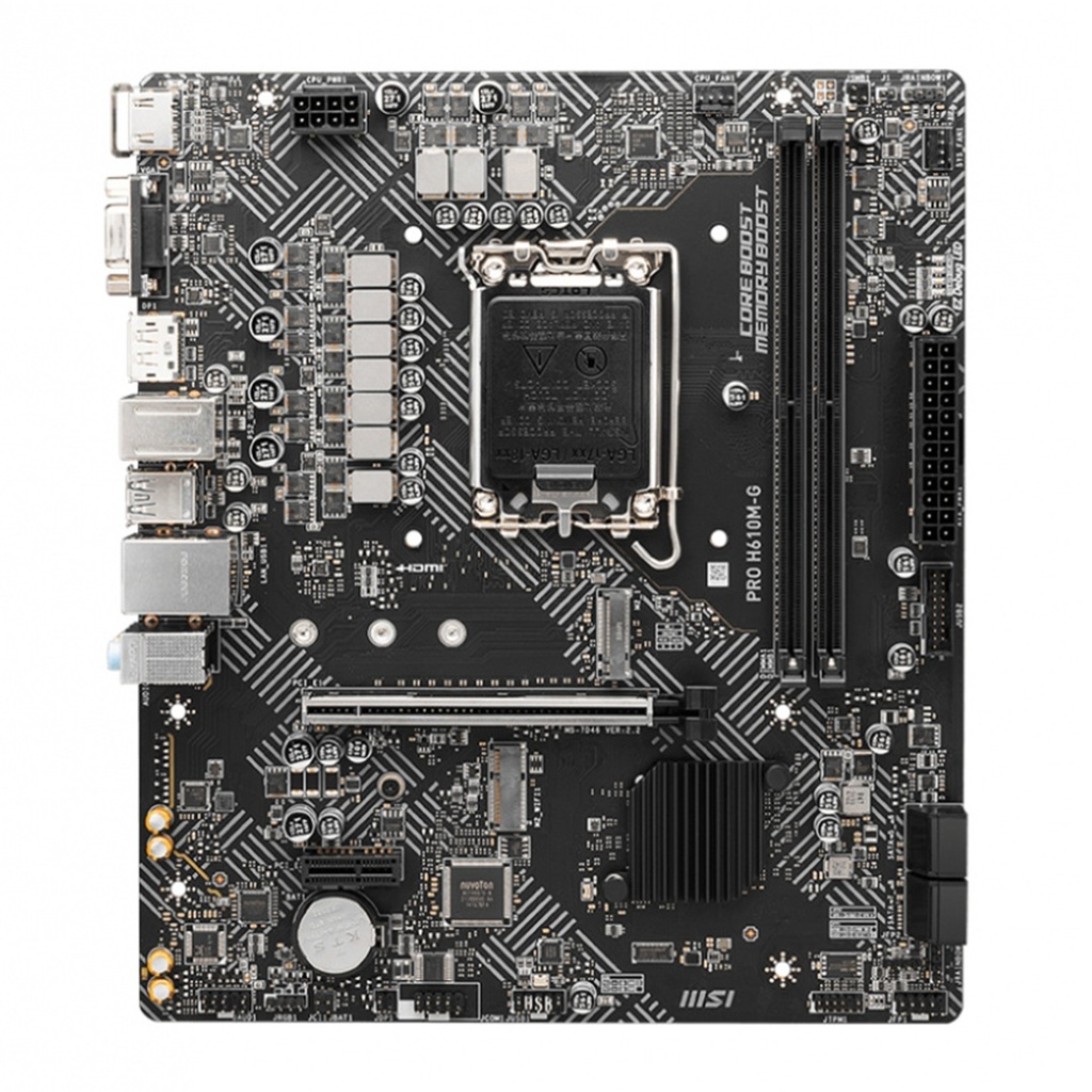 Tarjeta Madre MSI PRO H610M-G Micro-ATX LGA 1700 Intel H610 96GB DDR5 HDMI/DP para Intel