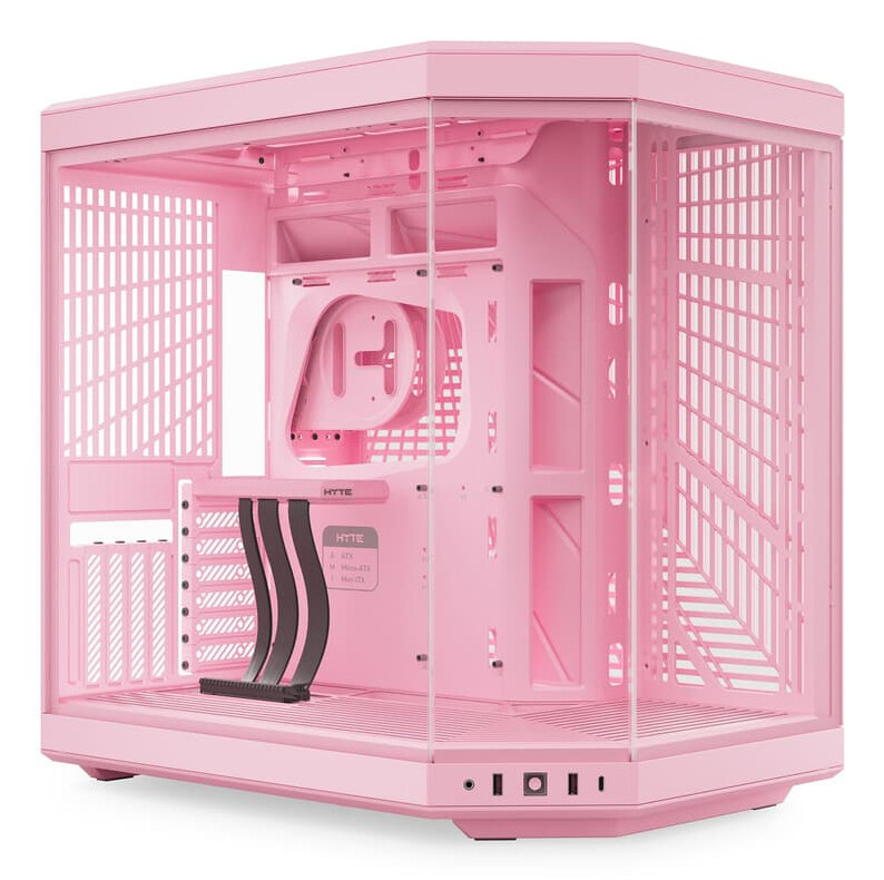 Gabinete hyte cs-hyte-y70-sm y70 edicion milky strawberry milk atx cable ryser incl rosa s/fuente
