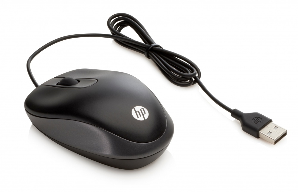 Mouse de Viaje HP Óptico, Alámbrico, USB, 1000DPI, Negro