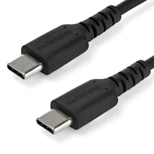 Cable usb tipo c de 2 m - cable usb c 2.0 resistente de carga y datos - macho a macho - negro (rusb2cc2mb) - startech.com mod. r