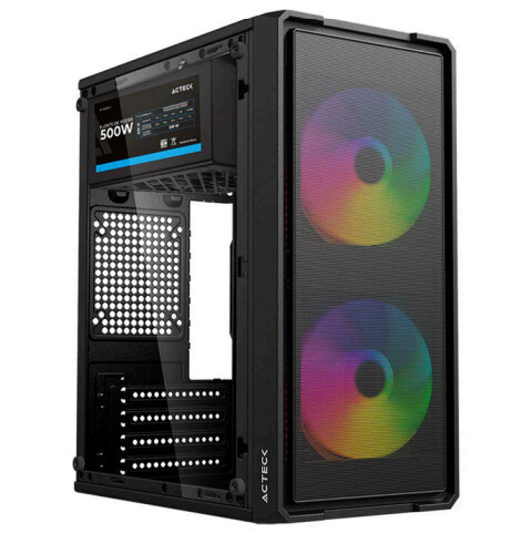 Gabinete acteck doom ultra mesh gi750m mini torre fuente de poder atx 500w incluida