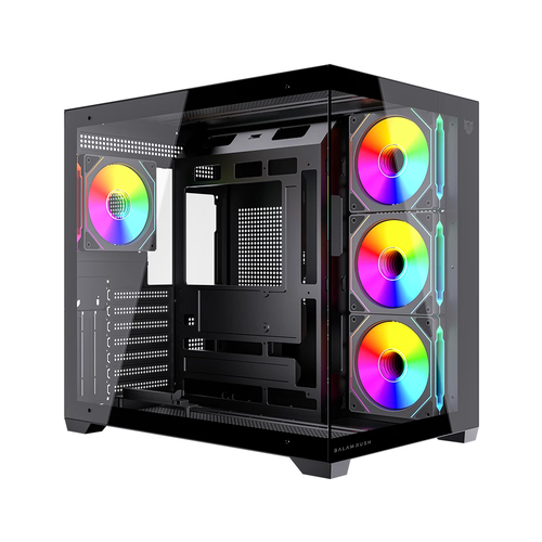 Gabinete balam rush gamer media torre tank core ultra gm925 atx negro