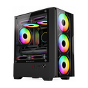 Gabinete balam rush gamer compact mini torre nitrox edge pro crystal 4900c / max mb m-atx sin fuente / 1x usb a 3.0 + 2x usb a 2.0 + 4xfan 120mm argb 4 pin / panel izq cristal + frente cristal / negro