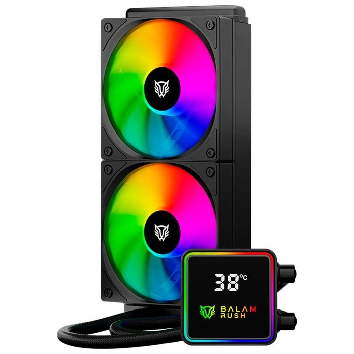 Balam Rush Cryo Prism Enfriamiento Líquido para CPU, 2x 120mm, hasta 1800RPM, Negro