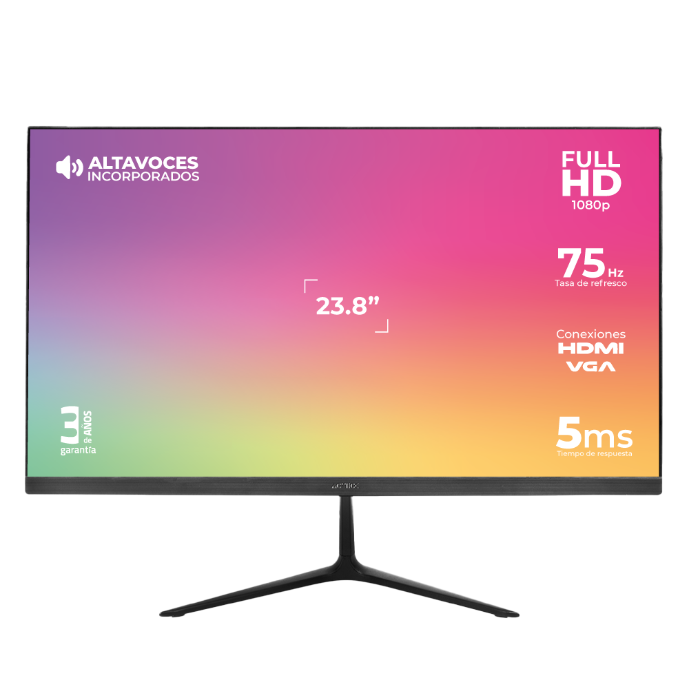 Monitor acteck captive vivid sp240 23.8 pul plano full hd 75 hz