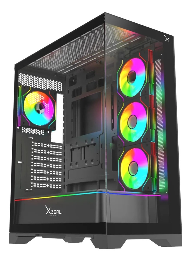 Gabinete Xzeal XZ160, Full Tower, ATX/EATX/Micro-ATX/Mini-ITX, USB 2.0/3.0, sin Fuente, 4 Ventiladores Instalados, Negro