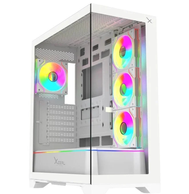 Gabinete Xzeal XZ160, Full Tower, ATX/EATX/Micro-ATX/Mini-ITX, USB 2.0, sin Fuente, 4 Ventiladores Instalados, Blanco