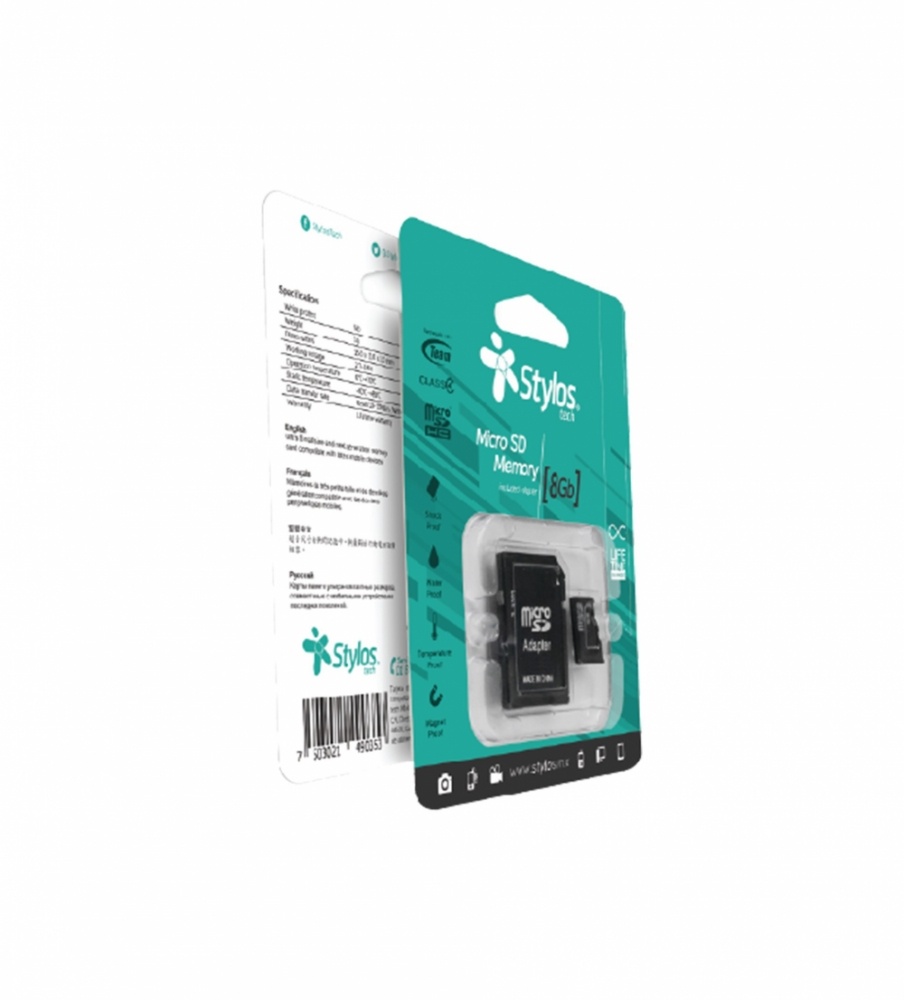 Memoria Flash Stylos 8GB MicroSD Con Adaptador