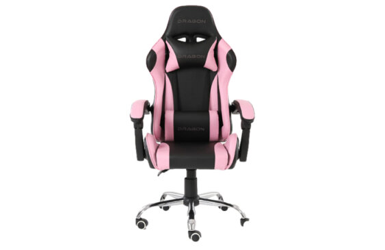 Silla gamer ergonómica modelo falkor color negro-rosa