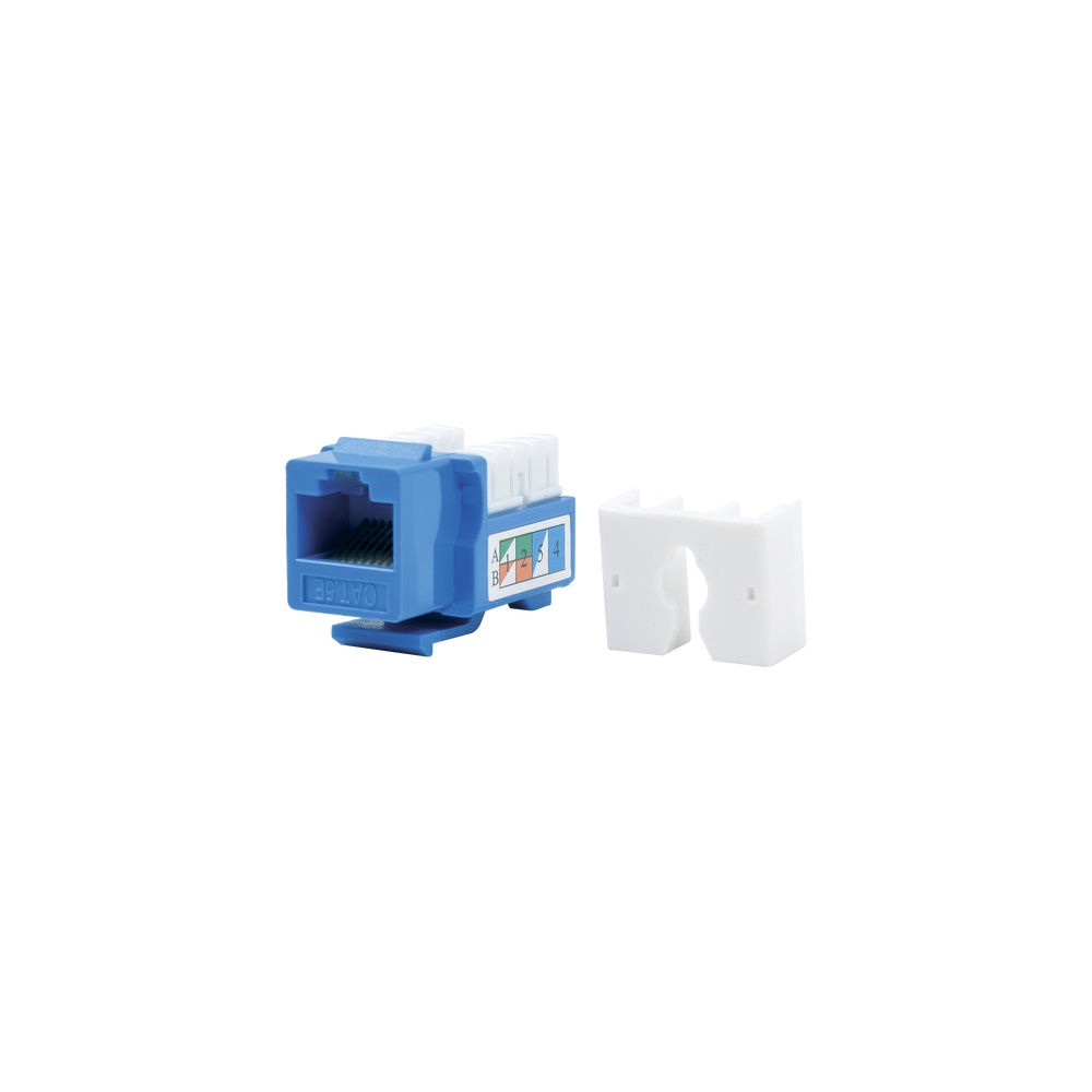 Módulo jack keystone  cat5e con terminación 110 (punchdown) para faceplate - color azul