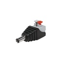 Adaptador tipo jack de 3.5 mm macho polarizado de 12 vcd con terminales de presión.